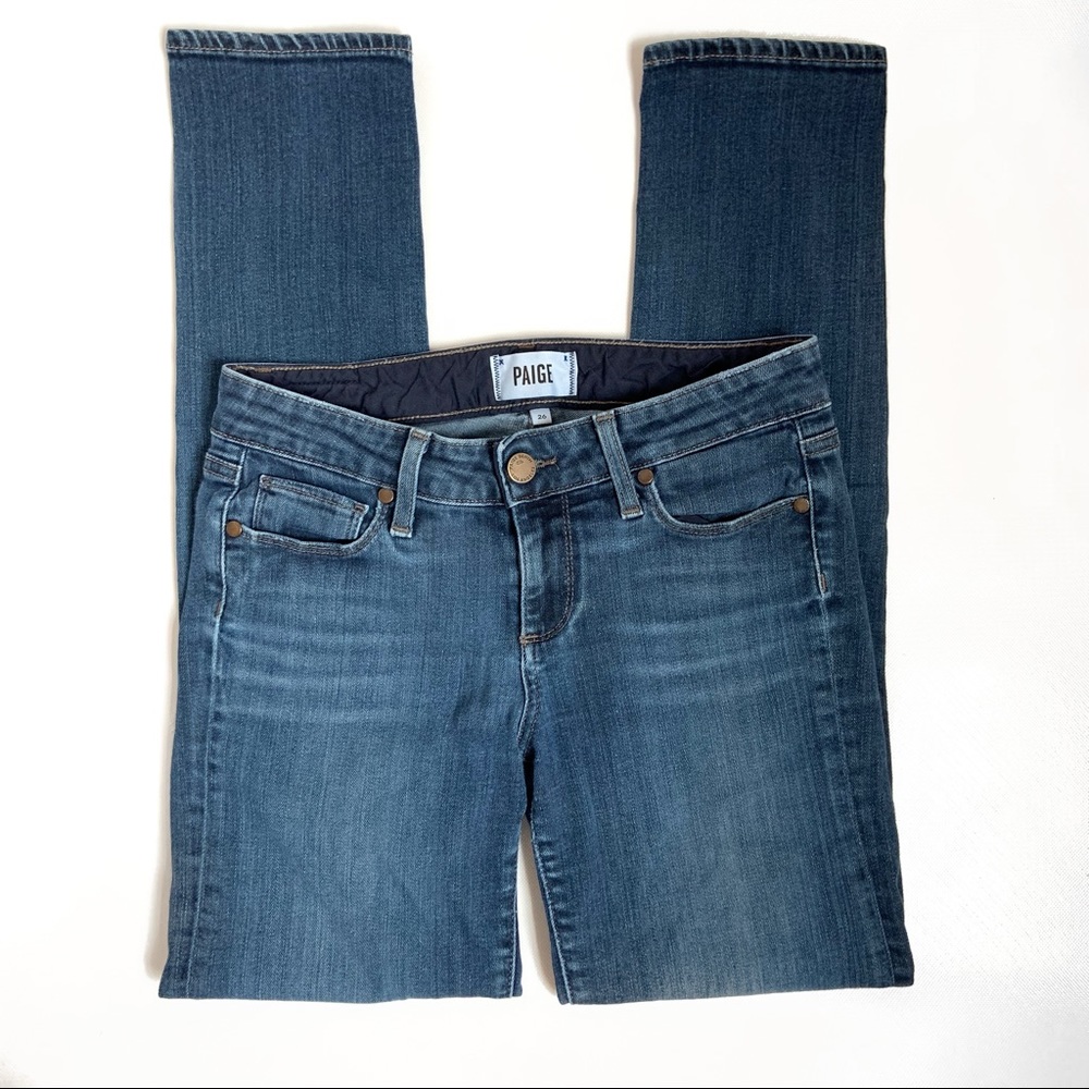 Paige Skyline Ankle Peg Skinny Jeans SIze 26 Navy